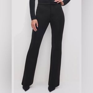 NWT Good American Scuba Boss Straight Trouser Black Size 2